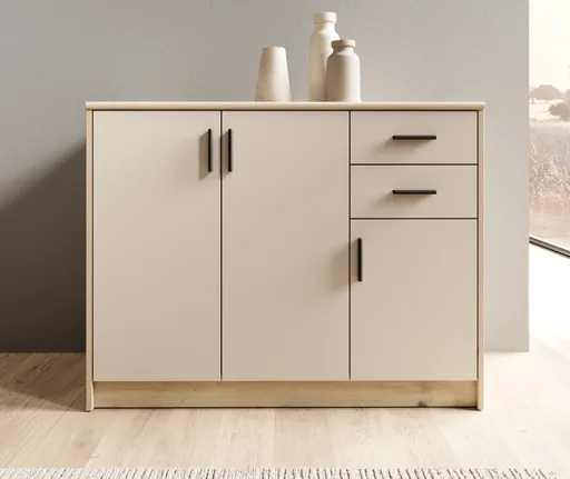 Kommode - B ca. 109 cm, Artisan Eiche Nachbildung, Kaschmir