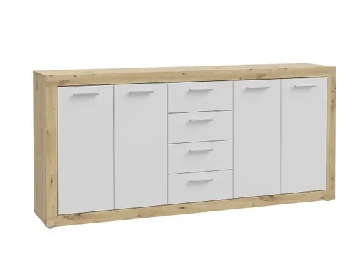 Kommode FIBI- Eiche Dekor, Weiß