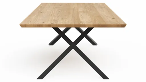Esstisch Flore - LB ca. 260x120 cm, Wildeiche massiv, natur geölt