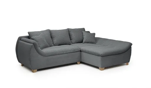Ecksofa JAMILA - 2-Sitzer, Ecke rechts, Stoff, Anthrazit