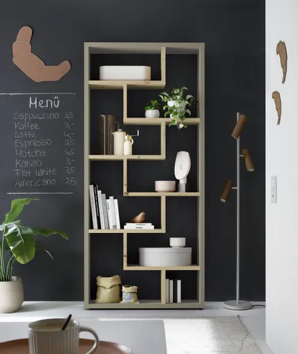 Raumteiler - B ca. 90 cm, Taupe, Asteiche
