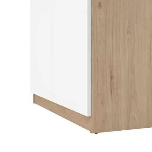 Schuhschrank - B ca. 81 cm, Jackson Hickory Nachbildung, Weiß