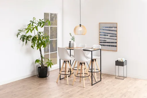 Bartisch - LB ca. 120x60 cm, Wildeiche Nachbildung, Schwarz