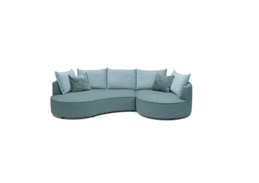 Ecksofa - 2-Sitzer, Ecke rechts, Stoff, Petrol