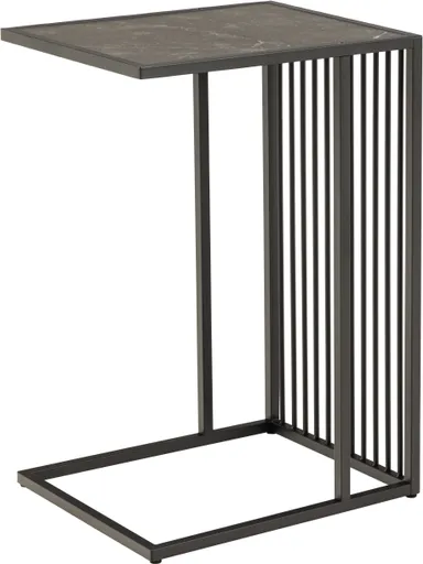 Beistelltisch - LB ca. 43x35 cm, Marmoroptik, Schwarz
