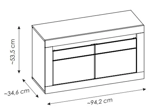 Sitzbank - mit Beleuchtung, B ca. 94 cm, Kaschmir, Stone Eiche Nachbildung
