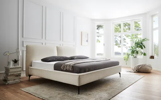 Polsterbett - Liegefläche ca. 180x200 cm, Stoff, Natur