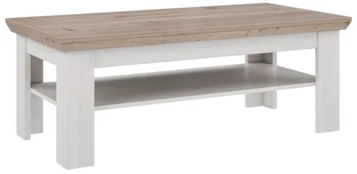 Couchtisch FALLA - LB ca. 121x60 cm, Weiß, Eiche Dekor