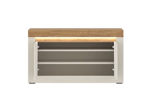 Sitzbank - mit Beleuchtung, B ca. 94 cm, Kaschmir, Stone Eiche Nachbildung