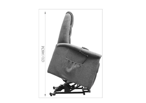 TV-Sessel - Relaxfunktion, Aufstehhilfe, Stoff, Grau