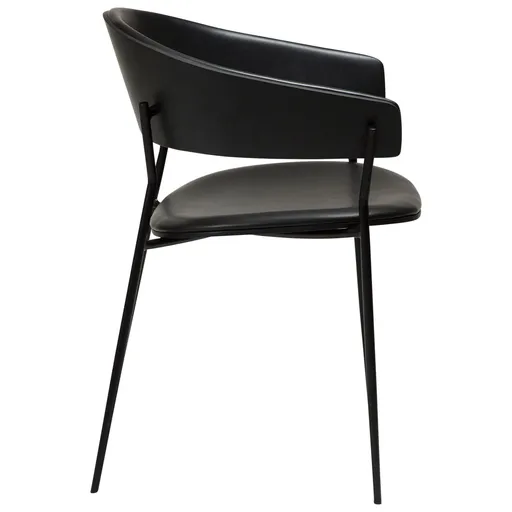 Stuhl - Furnierholz, Kunstleder, Ash, Schwarz