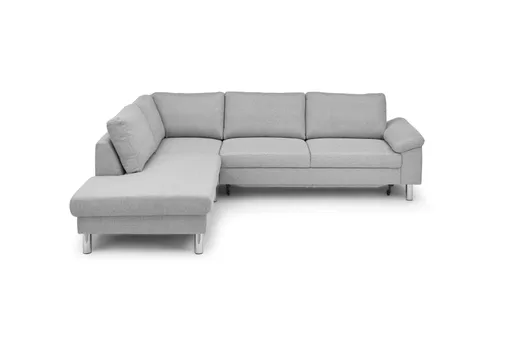 Ecksofa COOL - Ecke links mit 2,5-Sitzer, Querschläfer, Stoff, Hellgrau