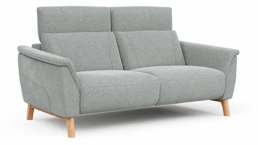 Sofa Nevin - 2,5-Sitzer inkl. Kopfpolsterverstellung, Stoff, Silbergrau