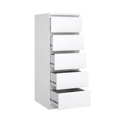 Kommode - B ca. 41 cm, Weiß Hochglanz