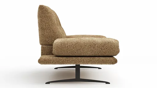 Sofa Lucero 2.0 - 2-Sitzer inkl. Drehsitz, Rollout-Armlehne und Sitztiefe verstellbar, Stoff, Cognac