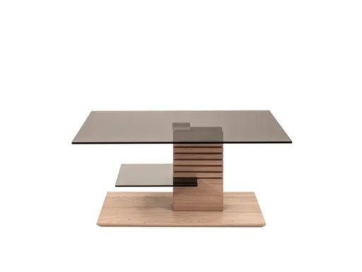 Couchtisch - höhenverstellbar, LBH. ca. 100x60x47-65 cm, Glas, Schwarz