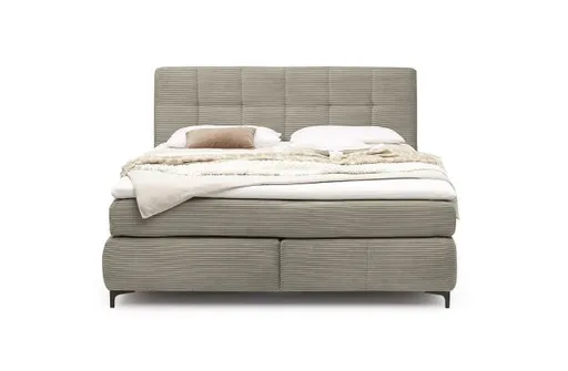 Boxspringbett- Liegefläche ca. 180x200 cm, Stoff, Taupe