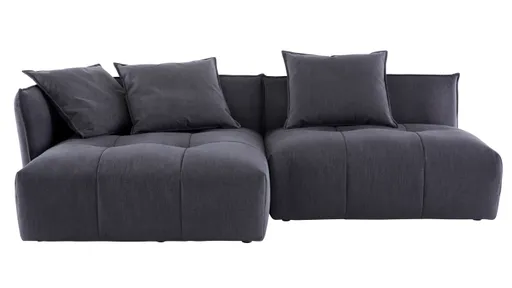 Ecksofa Palazzina - Longchair links, 1,5-Sitzer, Stoff, Dunkelgrau