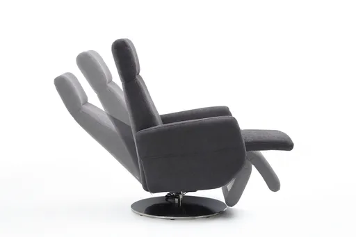 Relaxsessel - inkl. Relaxfunktion, Stoff, Silbergrau