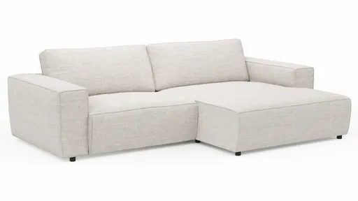 Ecksofa Lilaia - 1,5-Sitzer XL mit Chaise Longue XL rechts, Stoff, Kaschmir