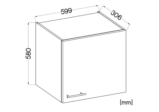 Hängeschrank- B ca. 60 cm, Eiche Dekor