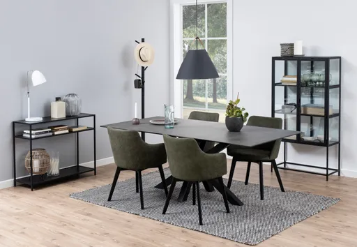 Esstisch ABBIGAIL - LB ca. 200x100 cm, Schwarz