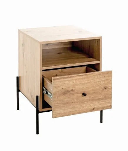 Konsolentisch - B/H/T ca. 45x60x47 cm, Eiche Nachbildung, Schwarz