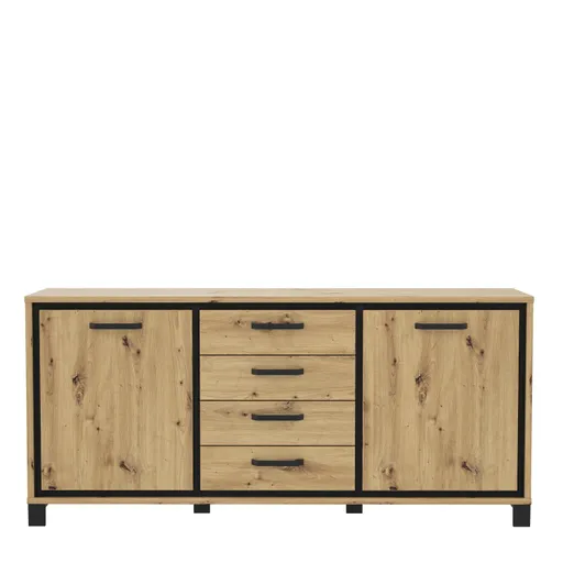 Sideboard FARIDA - Eiche Dekor, Schwarz