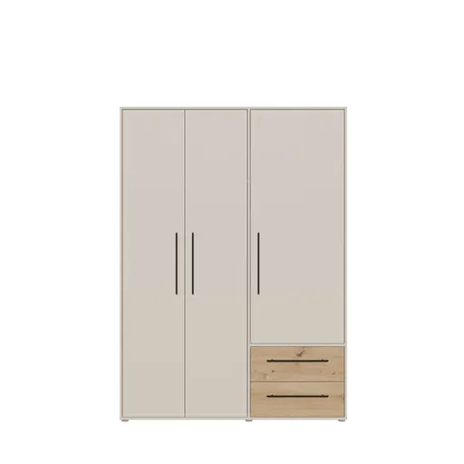  Drehtürenschrank FATHIE- B ca. 144 cm, Sand, Eiche Dekor