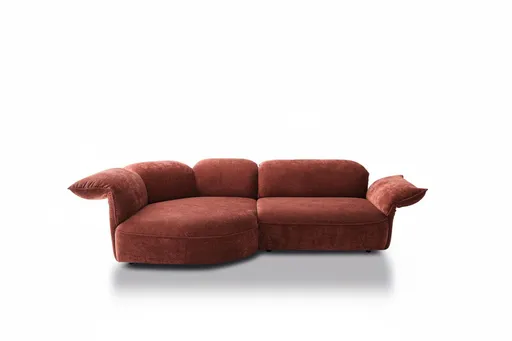 Ecksofa - Ecke links mit 1-Sitzer, Kopfteil/Armlehne verstellbar, Stoff, Rost