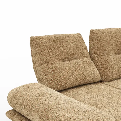 Sofa Lucero 2.0 - 2-Sitzer klein inkl. Rückenlehne, Stoff, Cognac
