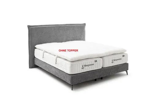 Boxspringbett Contur 2700 - Liegefläche ca. 180x200 cm, Stoff, Grau