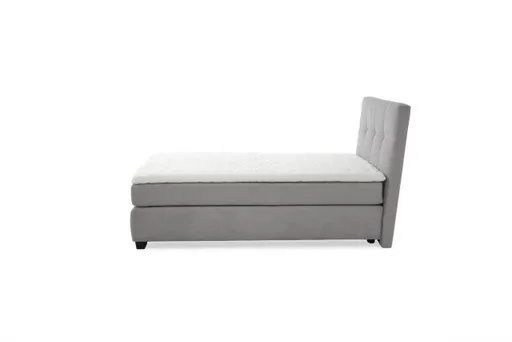 Boxspringbett JILA- Ligefläche ca. 120x200 cm, Stoff, Hellgrau