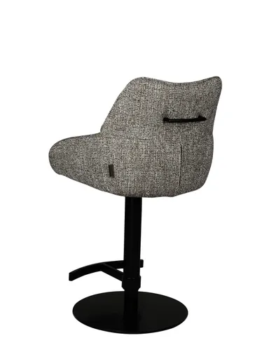 Barhocker MATTEA - drehbar, höhenverstellbar, Stoff, Braun