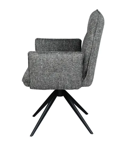 Armlehnstuhl MARCIA - drehbar, Stoff, Grau