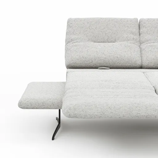 Sofa Lucero 2.0 - 2-Sitzer inkl. Drehsitz, Rollout-Armlehne und Sitztiefe verstellbar, Stoff, Offwhite