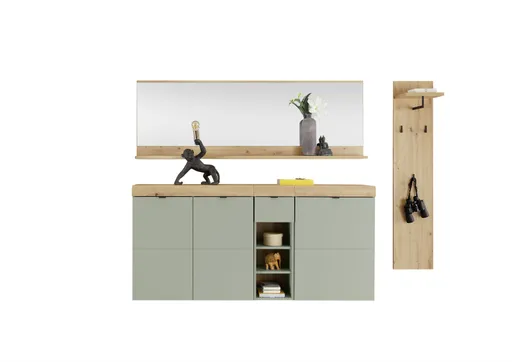 Garderobe - Schilfgrün, Artisan Eiche Nachbildung