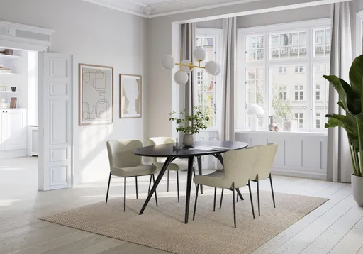 Stuhl - Stoff, Beige