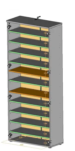 Schuhschrank - B ca. 80 cm, Weiß, Weiß Hochglanz