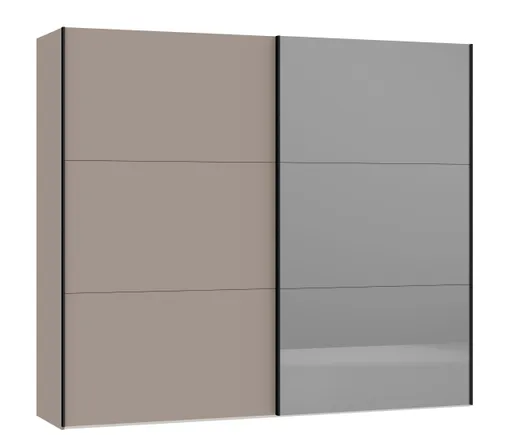 Schwebetürenschrank JOIN IT- B ca. 252 cm, Nougat, Spiegel, Dunkel