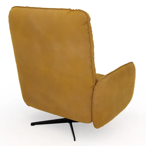 Loungesessel Lovere - Leder, Curry, Armlehne links