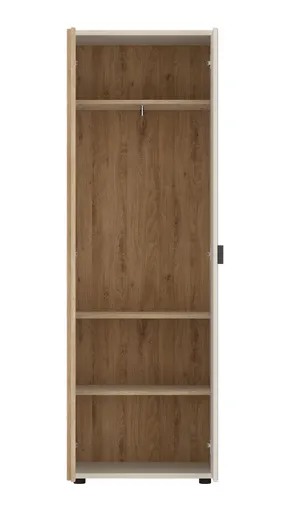 Garderobenschrank - B ca. 62 cm, Kaschmir, Cremona Eiche Nachbildung, Spiegel