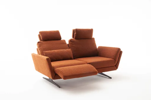 Sofa Tova - 2-Sitzer inkl. Rücken und Armlehnenverstellung, Stoff, Rost