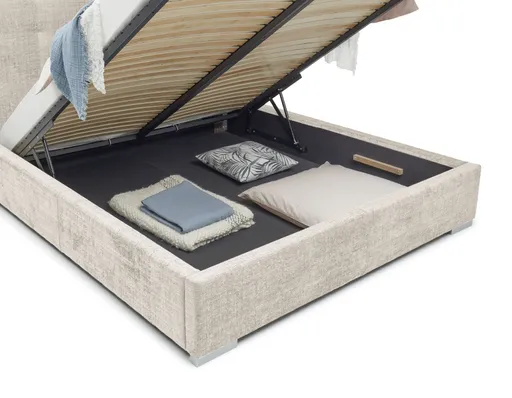 Bettgestell SANDRIN I- Liegefläche ca. 180x200 cm, Stoff, Taupe