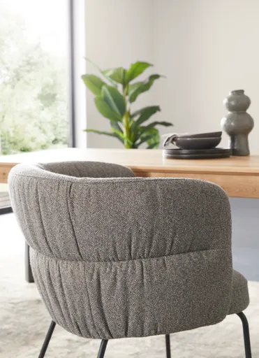 Armlehnstuhl Milana - Stoff, Grau