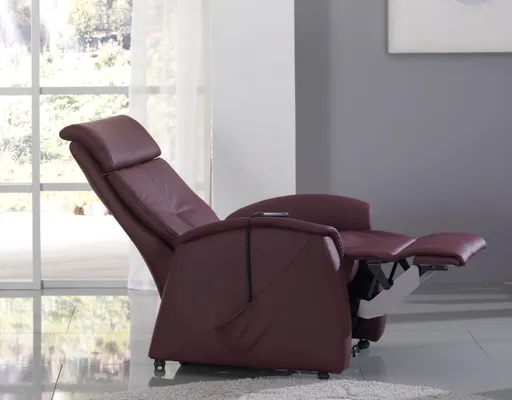 Fernsehsessel EM Bremen - Relaxfunktion (1-motorisch), Leder, Burgund