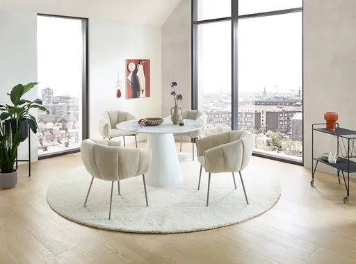 Armlehnstuhl - Stoff, Beige