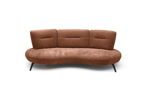 Nierensofa PACEY - 3-Sitzer, Stoff, Rost