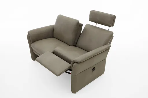Sofa - 2-Sitzer, Relaxfunktion (motorisch), Leder, Rauchbraun