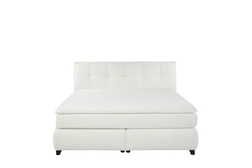 Boxspringbett JANKA MIX- Liegefläche ca. 180x200 cm, Stoff Weiss